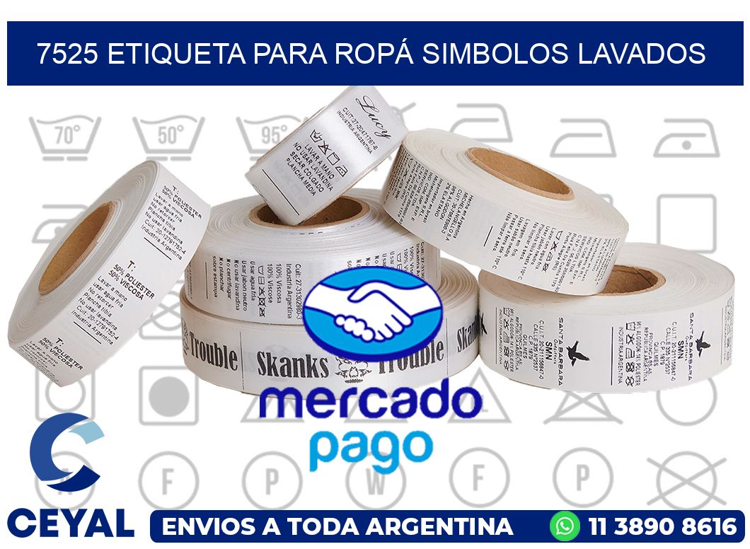 7525 ETIQUETA PARA ROPÁ SIMBOLOS LAVADOS