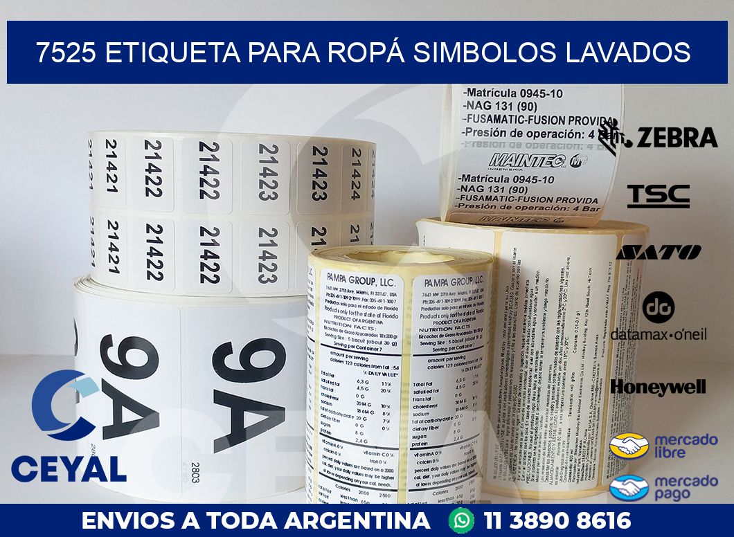 7525 ETIQUETA PARA ROPÁ SIMBOLOS LAVADOS