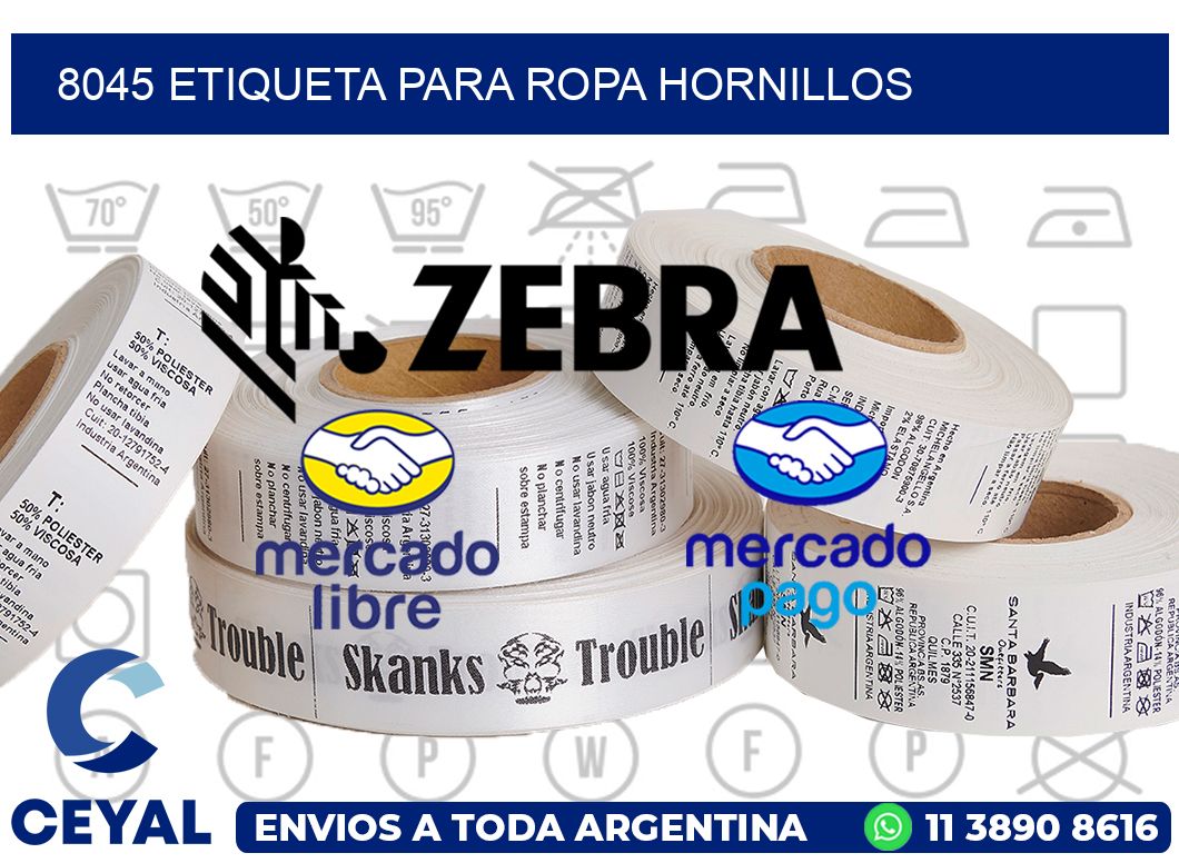 8045 ETIQUETA PARA ROPA HORNILLOS