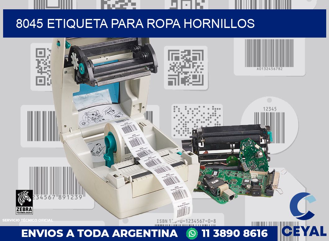 8045 ETIQUETA PARA ROPA HORNILLOS