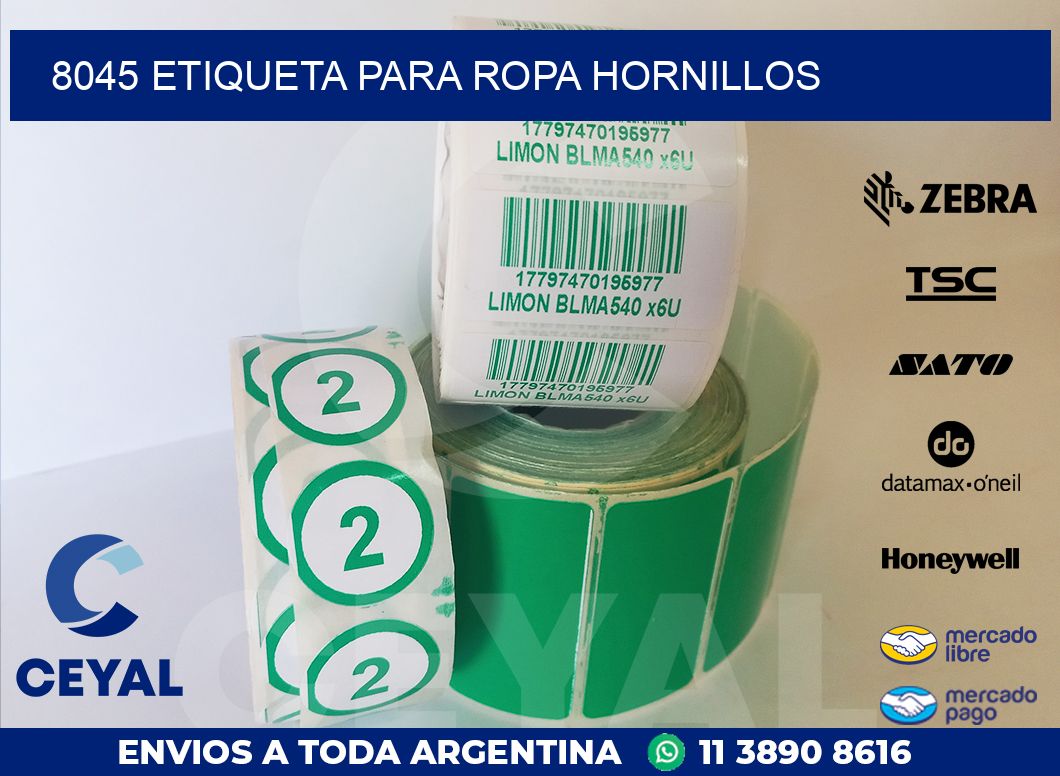 8045 ETIQUETA PARA ROPA HORNILLOS