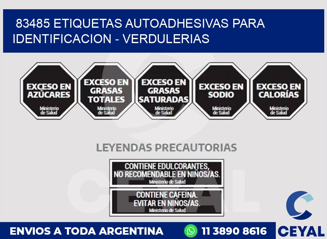 83485 ETIQUETAS AUTOADHESIVAS PARA IDENTIFICACION - VERDULERIAS