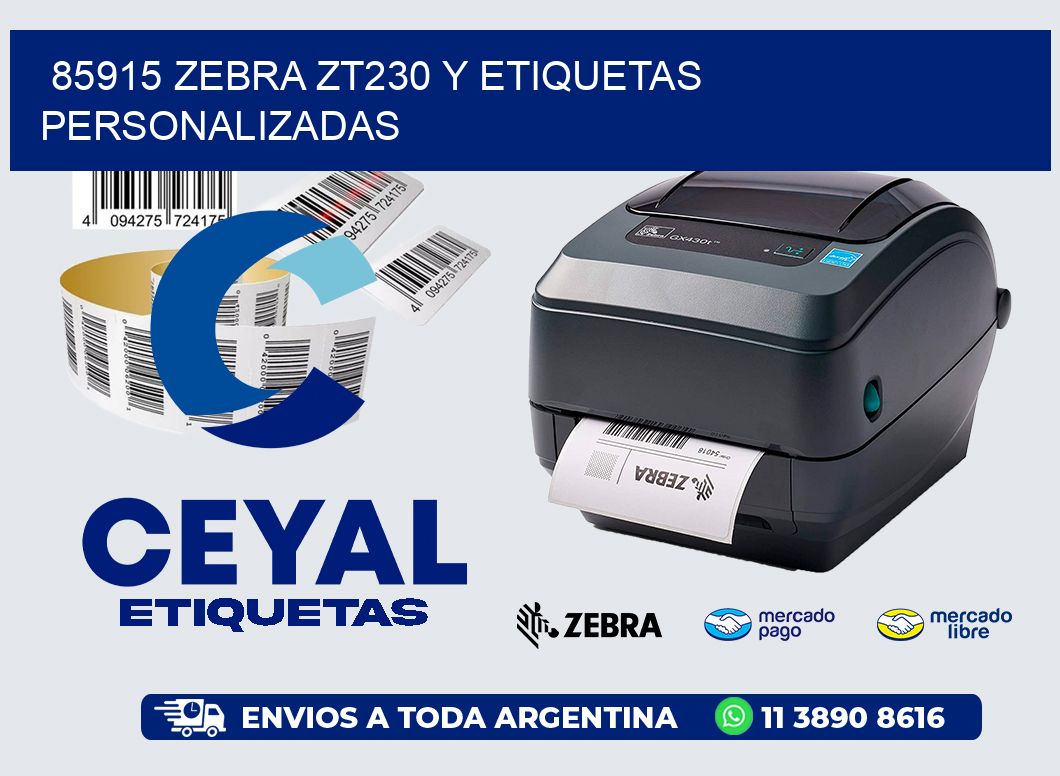 85915 Zebra ZT230 y Etiquetas Personalizadas