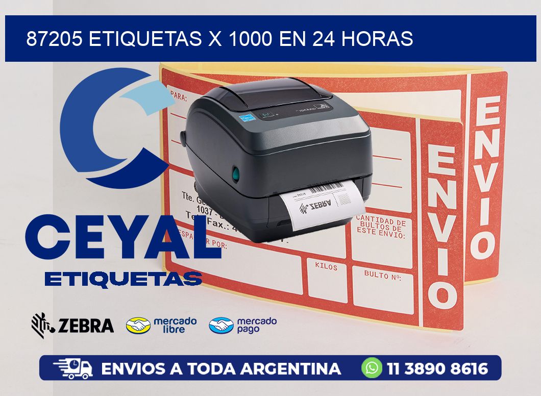 87205 ETIQUETAS X 1000 EN 24 HORAS