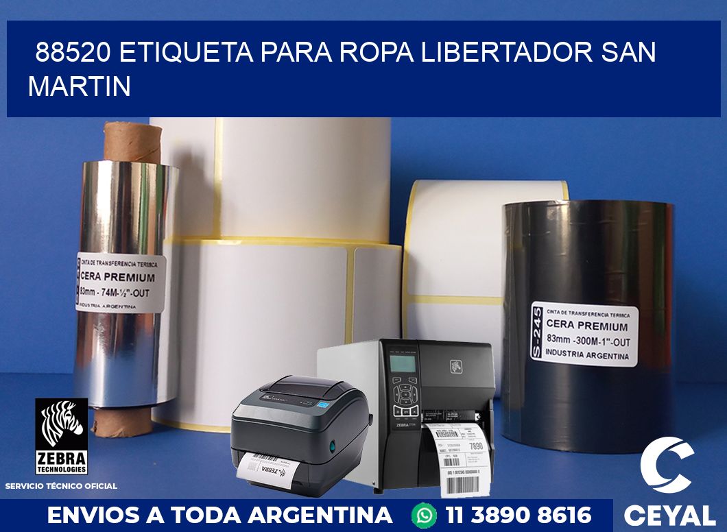 88520 ETIQUETA PARA ROPA LIBERTADOR SAN MARTIN