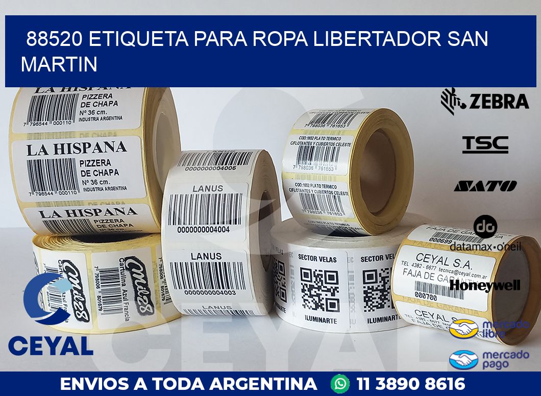 88520 ETIQUETA PARA ROPA LIBERTADOR SAN MARTIN