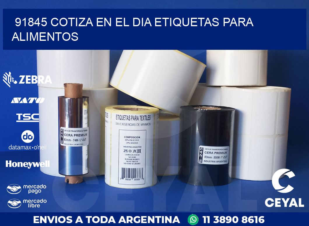 91845 COTIZA EN EL DIA ETIQUETAS PARA ALIMENTOS