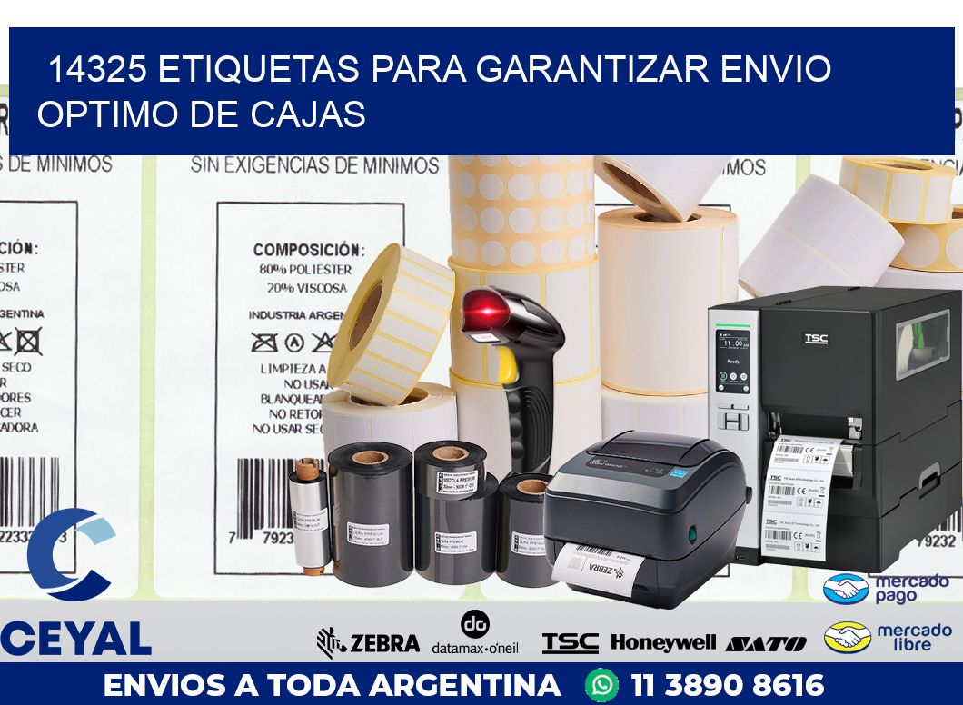 14325 ETIQUETAS PARA GARANTIZAR ENVIO OPTIMO DE CAJAS