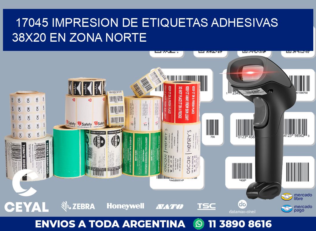 17045 IMPRESION DE ETIQUETAS ADHESIVAS 38X20 EN ZONA NORTE