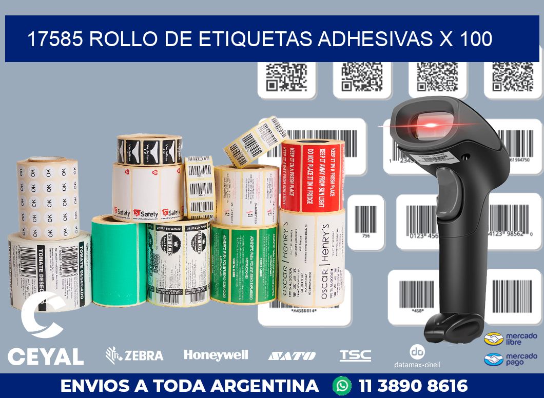 17585 ROLLO DE ETIQUETAS ADHESIVAS X 100