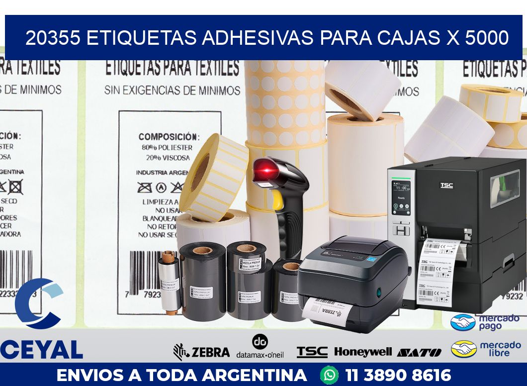 20355 ETIQUETAS ADHESIVAS PARA CAJAS X 5000