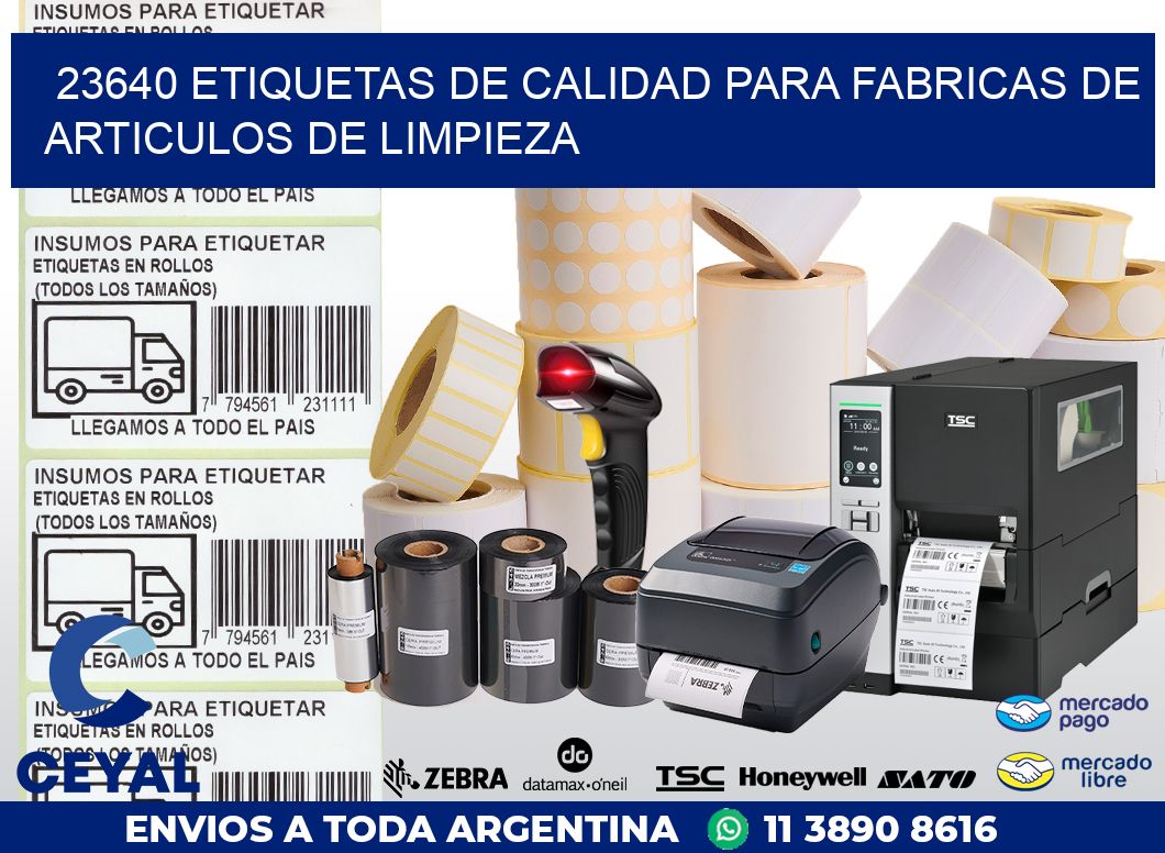 23640 ETIQUETAS DE CALIDAD PARA FABRICAS DE ARTICULOS DE LIMPIEZA