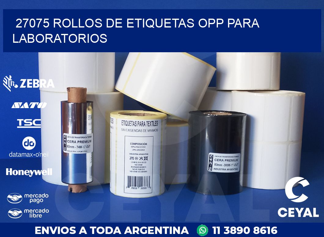 27075 ROLLOS DE ETIQUETAS OPP PARA LABORATORIOS