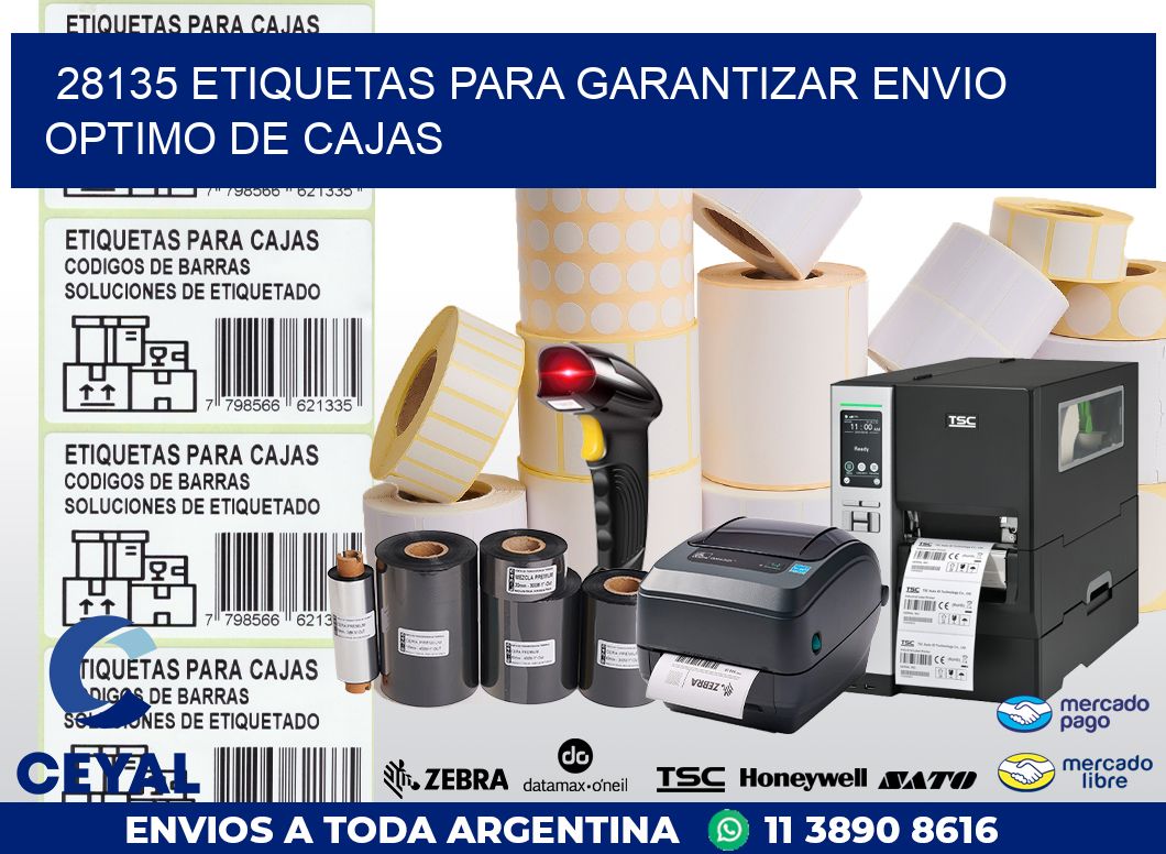28135 ETIQUETAS PARA GARANTIZAR ENVIO OPTIMO DE CAJAS