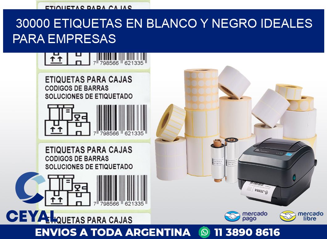30000 ETIQUETAS EN BLANCO Y NEGRO IDEALES PARA EMPRESAS