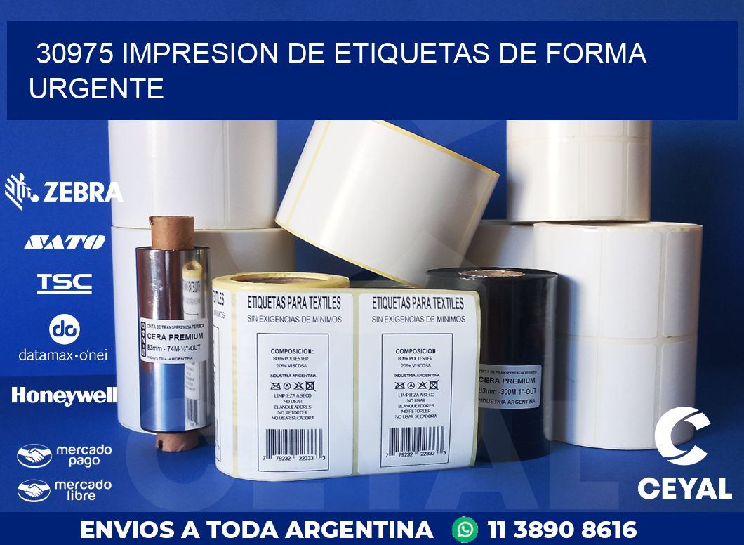 30975 IMPRESION DE ETIQUETAS DE FORMA URGENTE