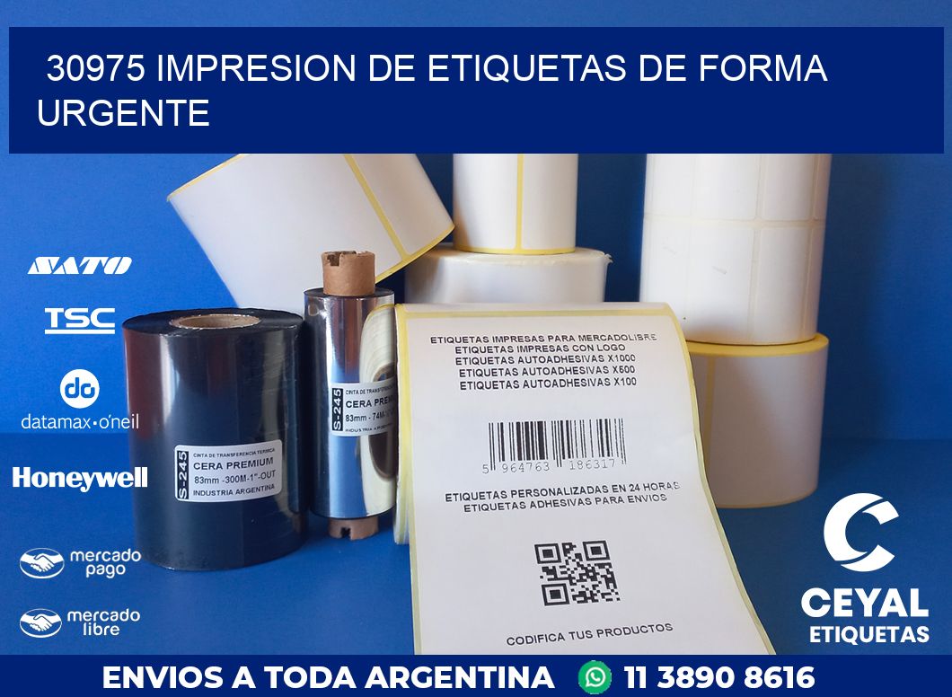 30975 IMPRESION DE ETIQUETAS DE FORMA URGENTE