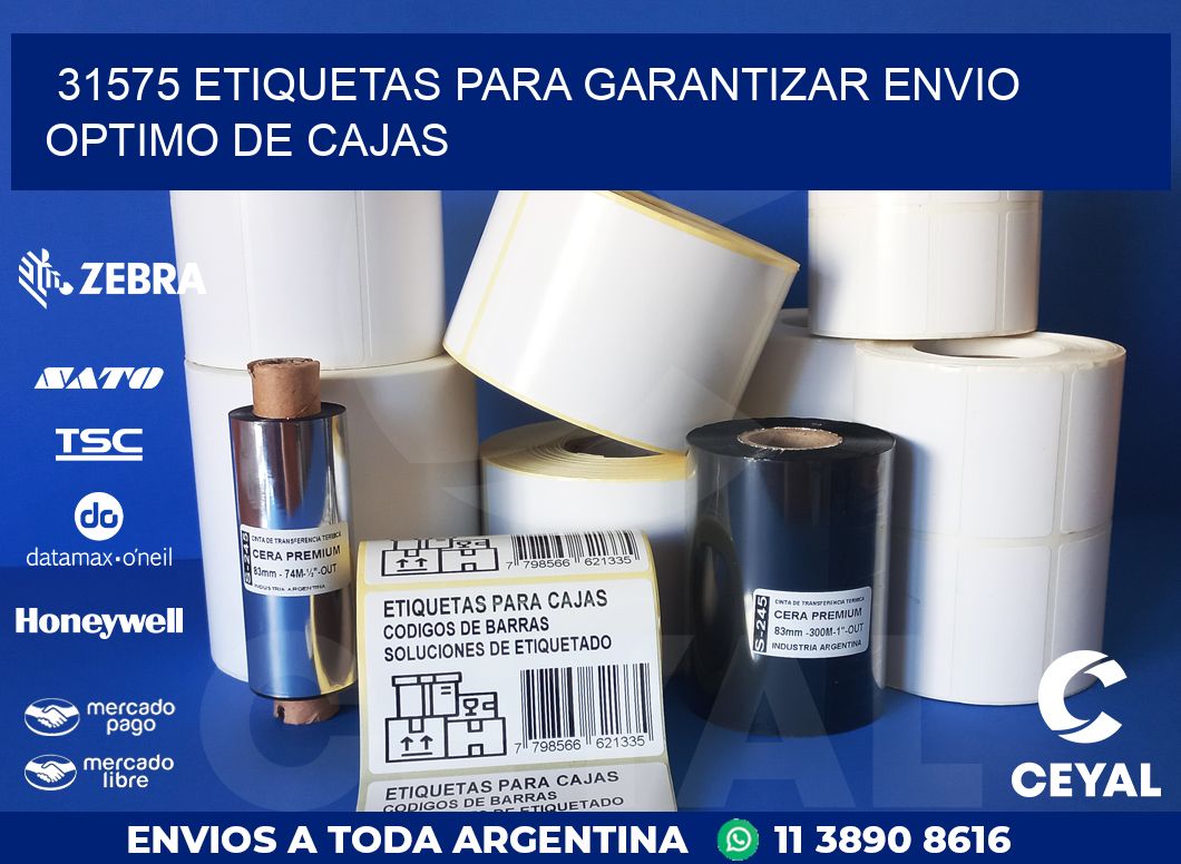 31575 ETIQUETAS PARA GARANTIZAR ENVIO OPTIMO DE CAJAS