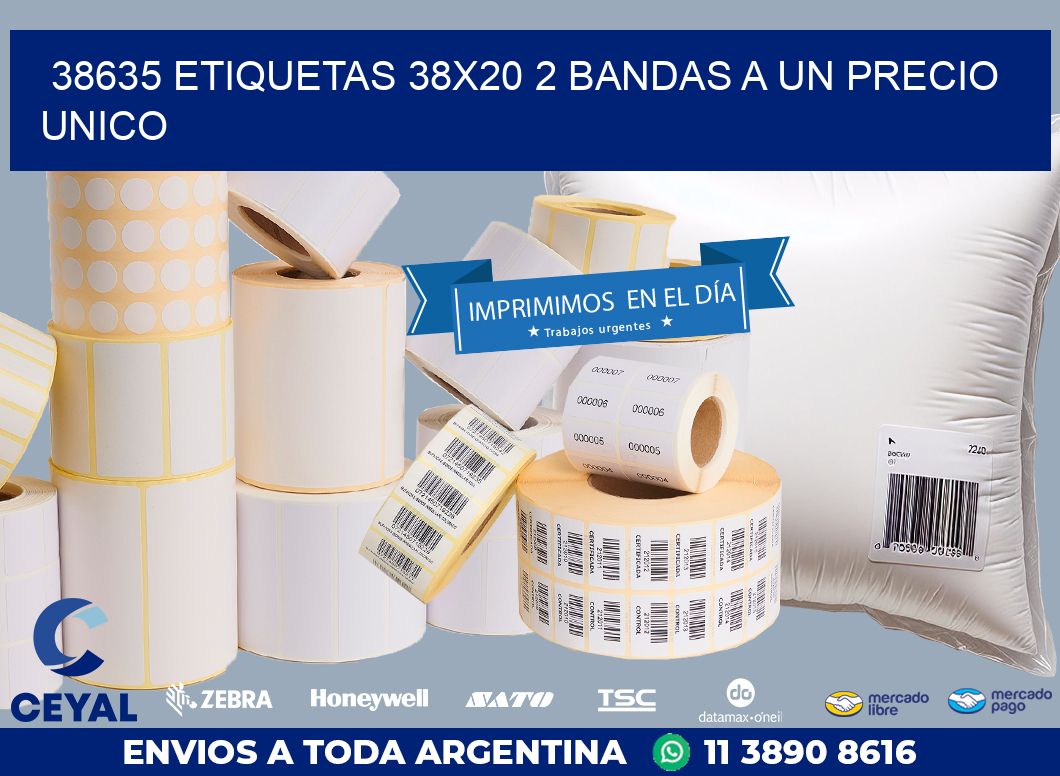 38635 ETIQUETAS 38X20 2 BANDAS A UN PRECIO UNICO