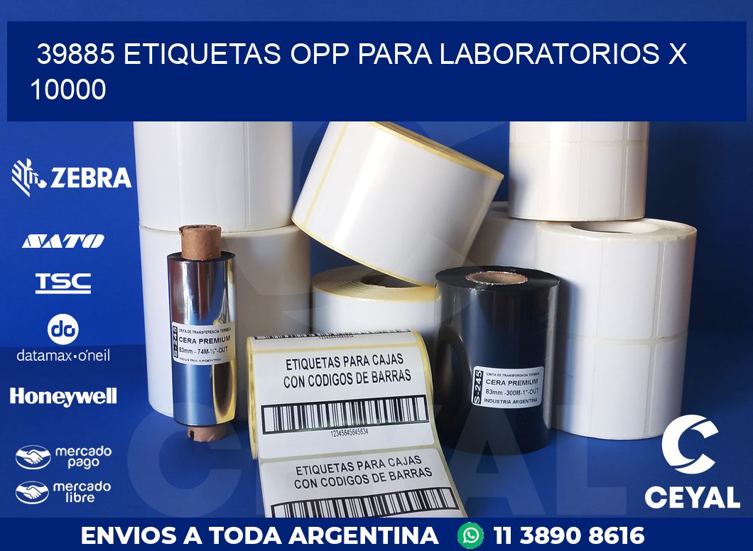 39885 ETIQUETAS OPP PARA LABORATORIOS X 10000