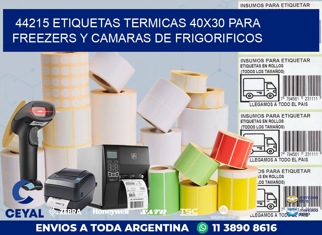 44215 ETIQUETAS TERMICAS 40X30 PARA FREEZERS Y CAMARAS DE FRIGORIFICOS