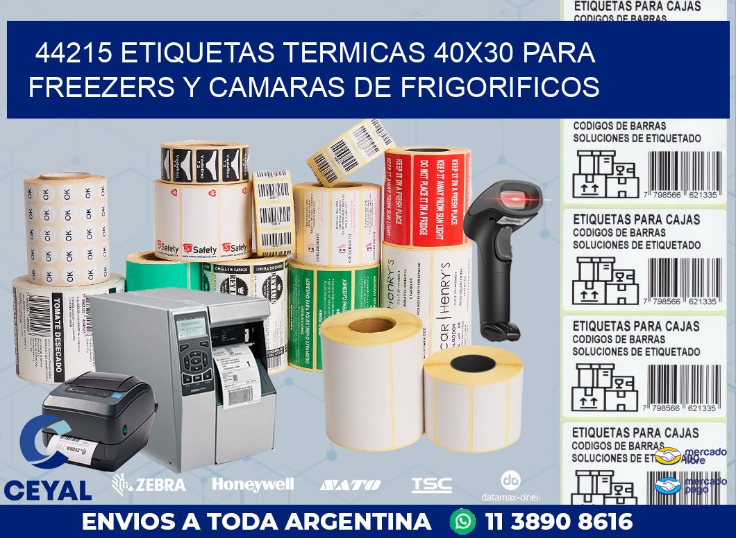 44215 ETIQUETAS TERMICAS 40X30 PARA FREEZERS Y CAMARAS DE FRIGORIFICOS