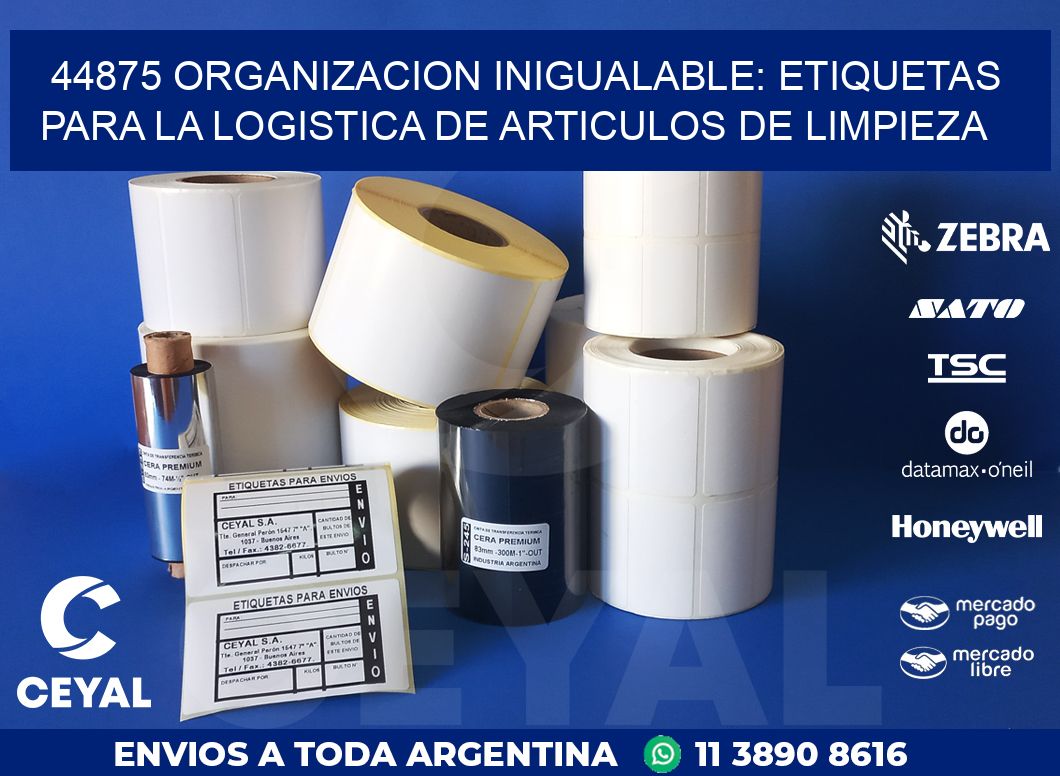 44875 ORGANIZACION INIGUALABLE: ETIQUETAS PARA LA LOGISTICA DE ARTICULOS DE LIMPIEZA