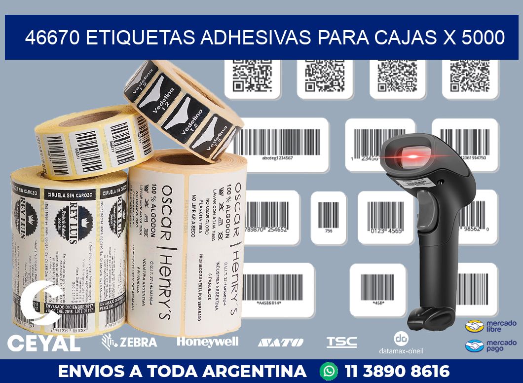 46670 ETIQUETAS ADHESIVAS PARA CAJAS X 5000