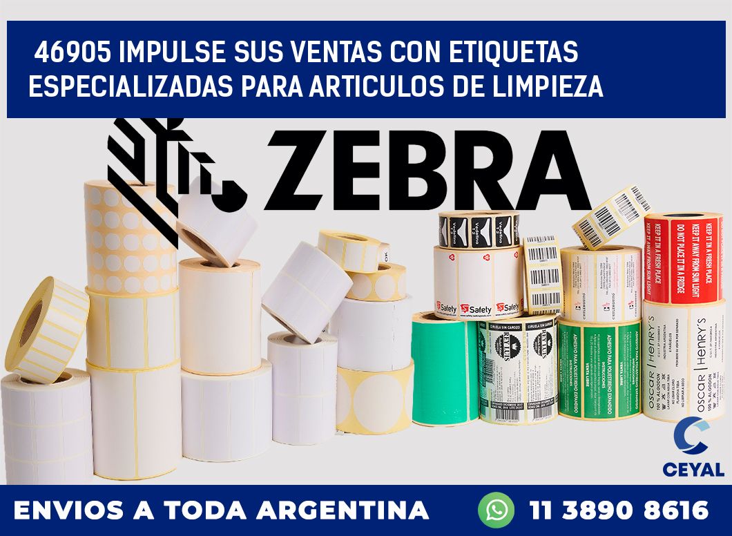 46905 IMPULSE SUS VENTAS CON ETIQUETAS ESPECIALIZADAS PARA ARTICULOS DE LIMPIEZA