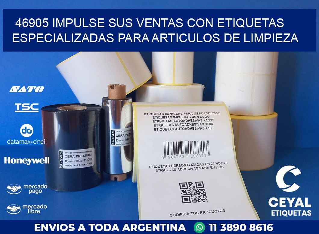 46905 IMPULSE SUS VENTAS CON ETIQUETAS ESPECIALIZADAS PARA ARTICULOS DE LIMPIEZA