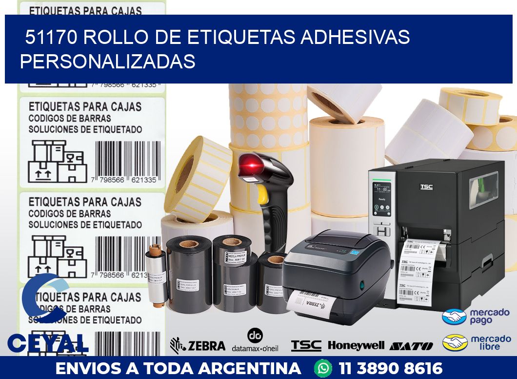 51170 ROLLO DE ETIQUETAS ADHESIVAS PERSONALIZADAS