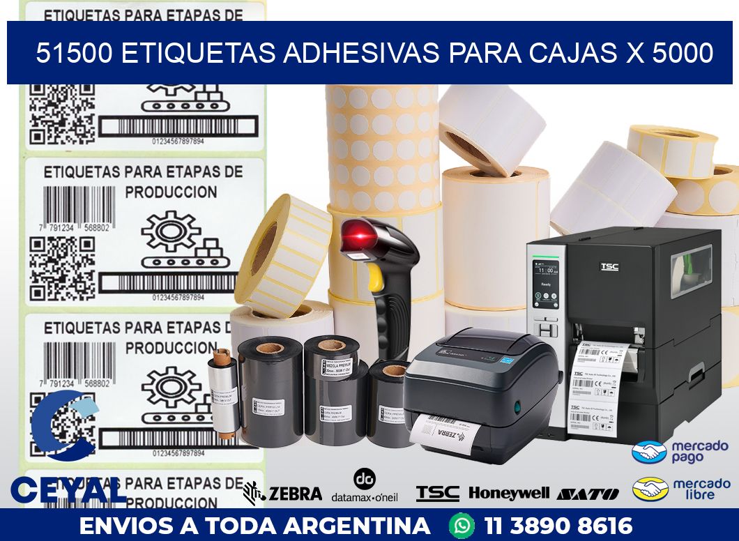 51500 ETIQUETAS ADHESIVAS PARA CAJAS X 5000