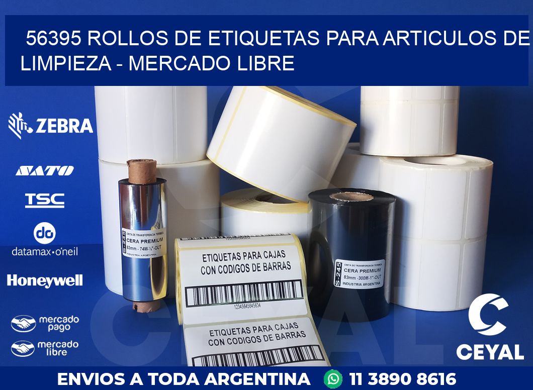 56395 ROLLOS DE ETIQUETAS PARA ARTICULOS DE LIMPIEZA - MERCADO LIBRE