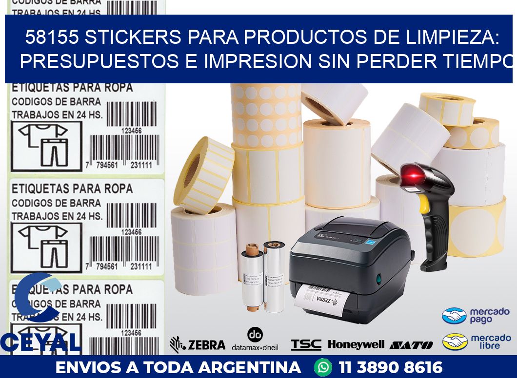 58155 STICKERS PARA PRODUCTOS DE LIMPIEZA: PRESUPUESTOS E IMPRESION SIN PERDER TIEMPO