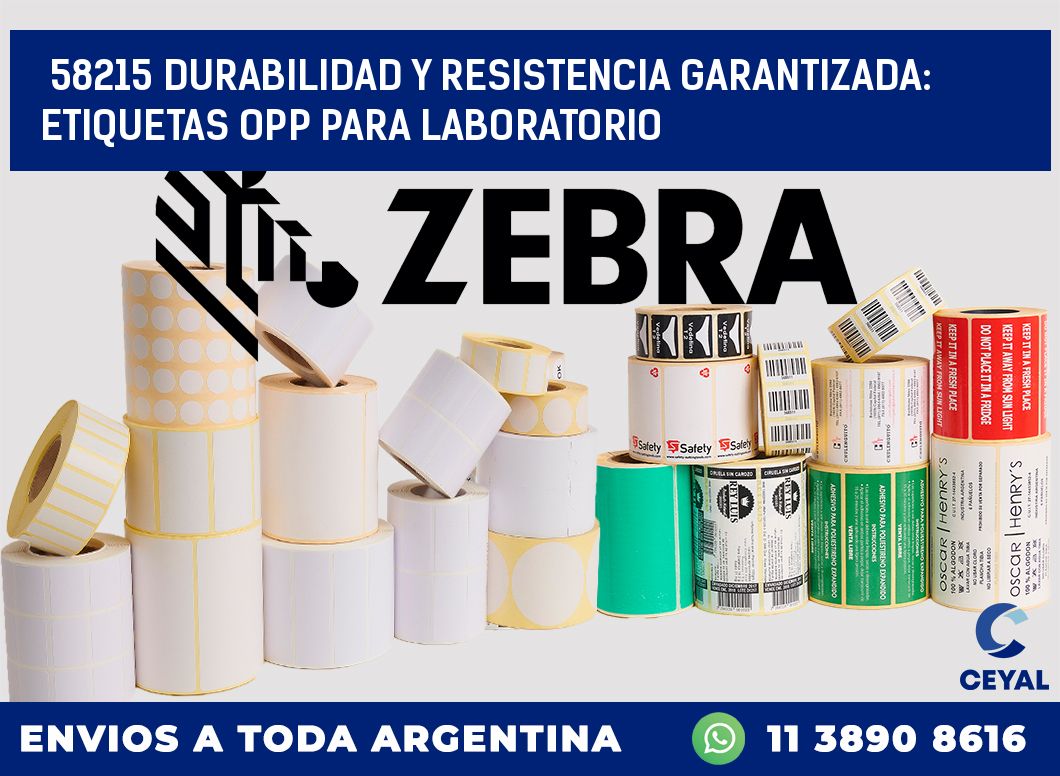 58215 DURABILIDAD Y RESISTENCIA GARANTIZADA: ETIQUETAS OPP PARA LABORATORIO