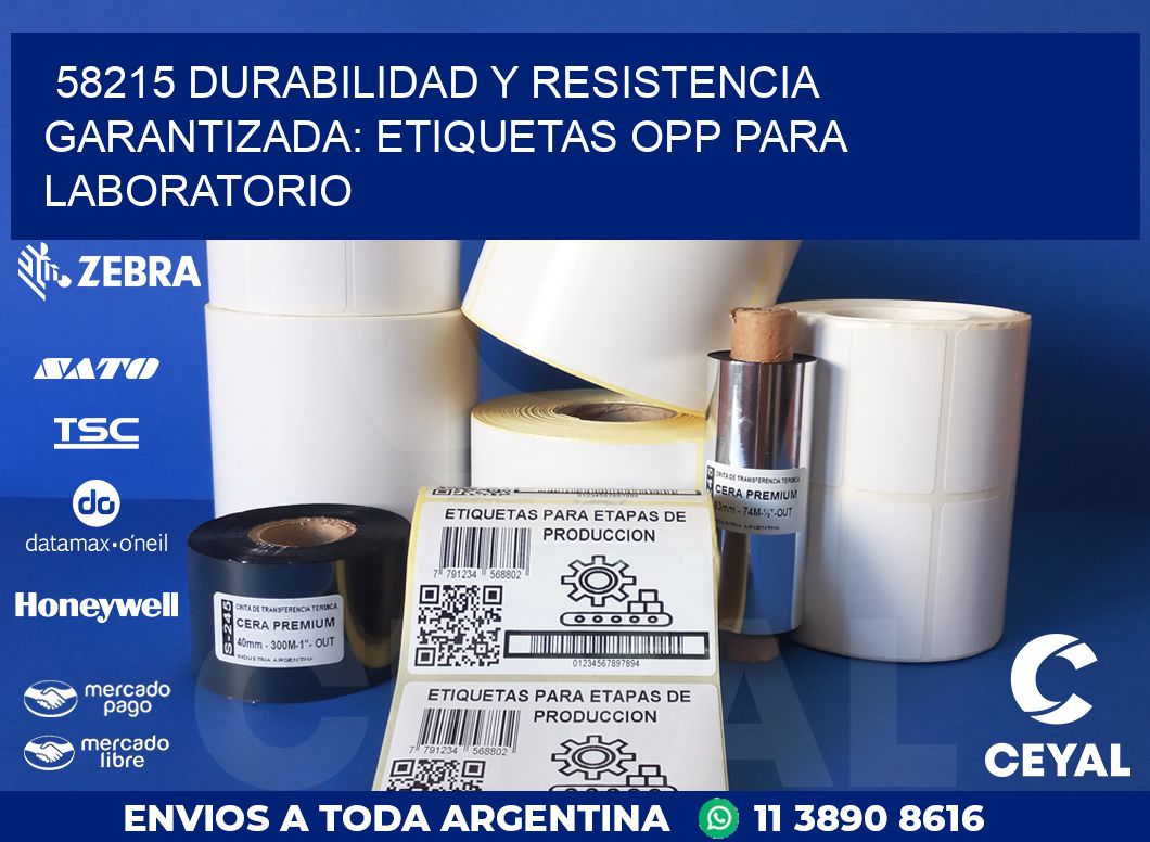 58215 DURABILIDAD Y RESISTENCIA GARANTIZADA: ETIQUETAS OPP PARA LABORATORIO