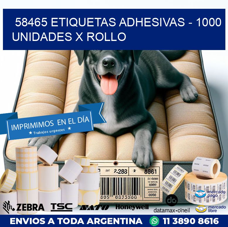 58465 ETIQUETAS ADHESIVAS – 1000 UNIDADES X ROLLO