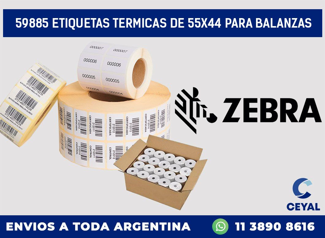 59885 ETIQUETAS TERMICAS DE 55X44 PARA BALANZAS