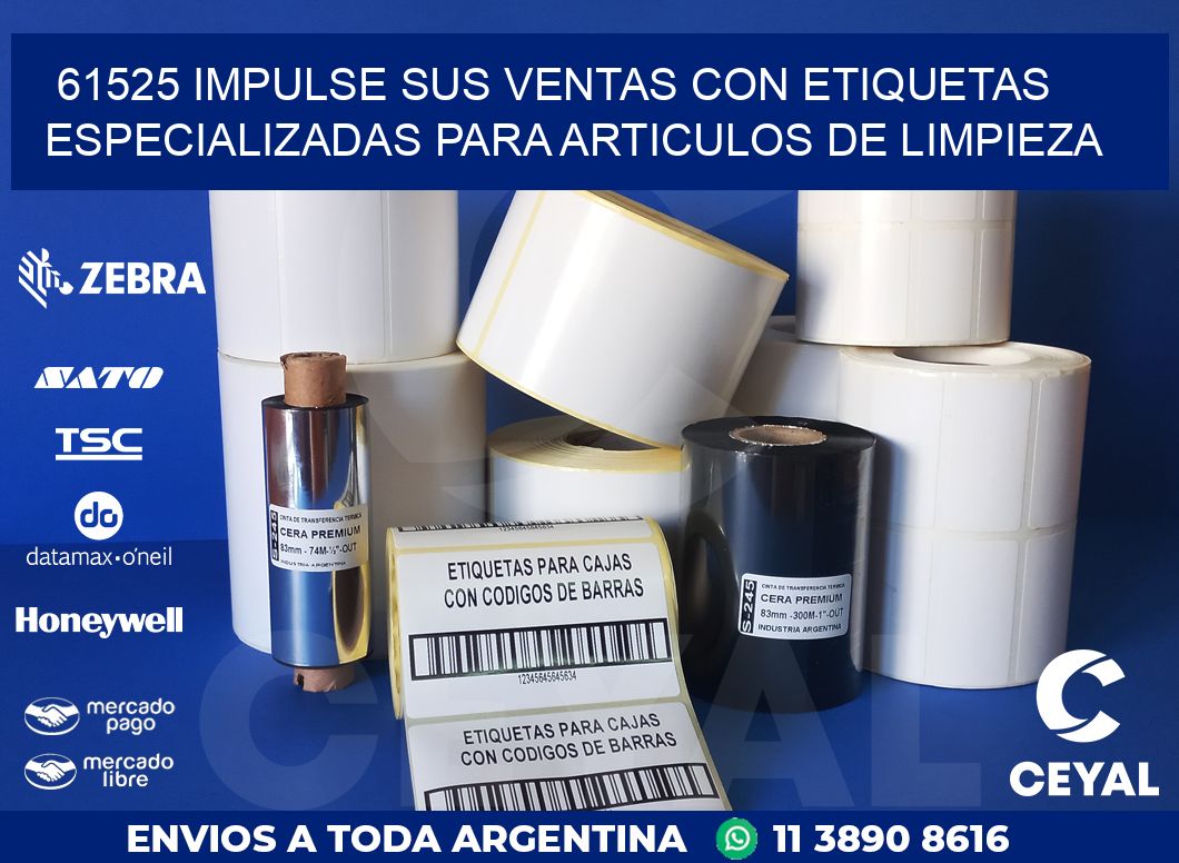 61525 IMPULSE SUS VENTAS CON ETIQUETAS ESPECIALIZADAS PARA ARTICULOS DE LIMPIEZA