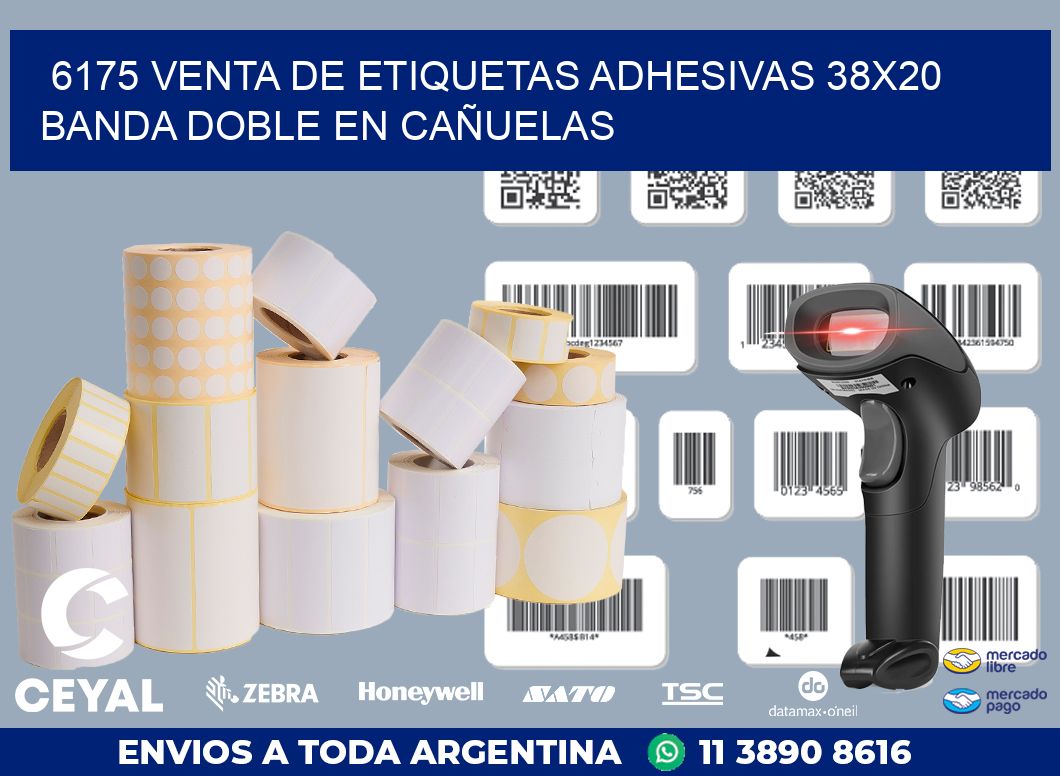 6175 VENTA DE ETIQUETAS ADHESIVAS 38X20 BANDA DOBLE EN CAÑUELAS