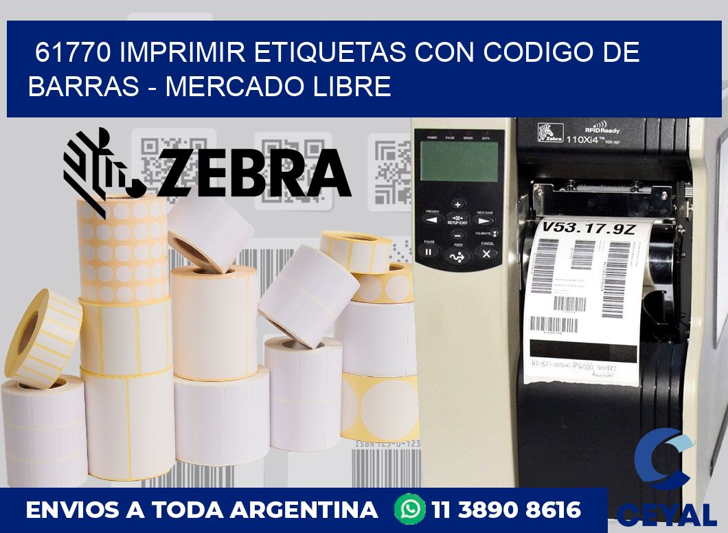 61770 IMPRIMIR ETIQUETAS CON CODIGO DE BARRAS - MERCADO LIBRE