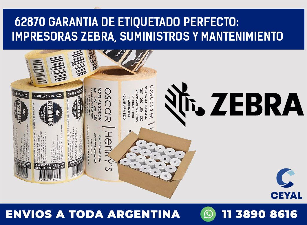 62870 GARANTIA DE ETIQUETADO PERFECTO: IMPRESORAS ZEBRA, SUMINISTROS Y MANTENIMIENTO