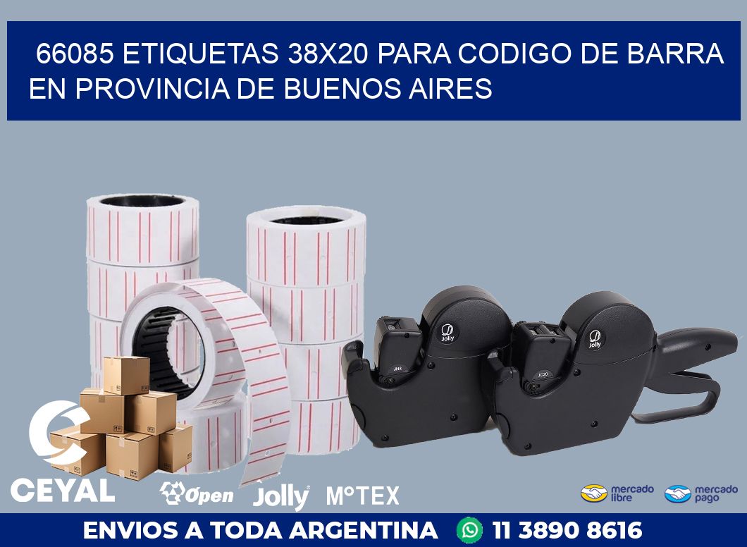 66085 ETIQUETAS 38X20 PARA CODIGO DE BARRA EN PROVINCIA DE BUENOS AIRES