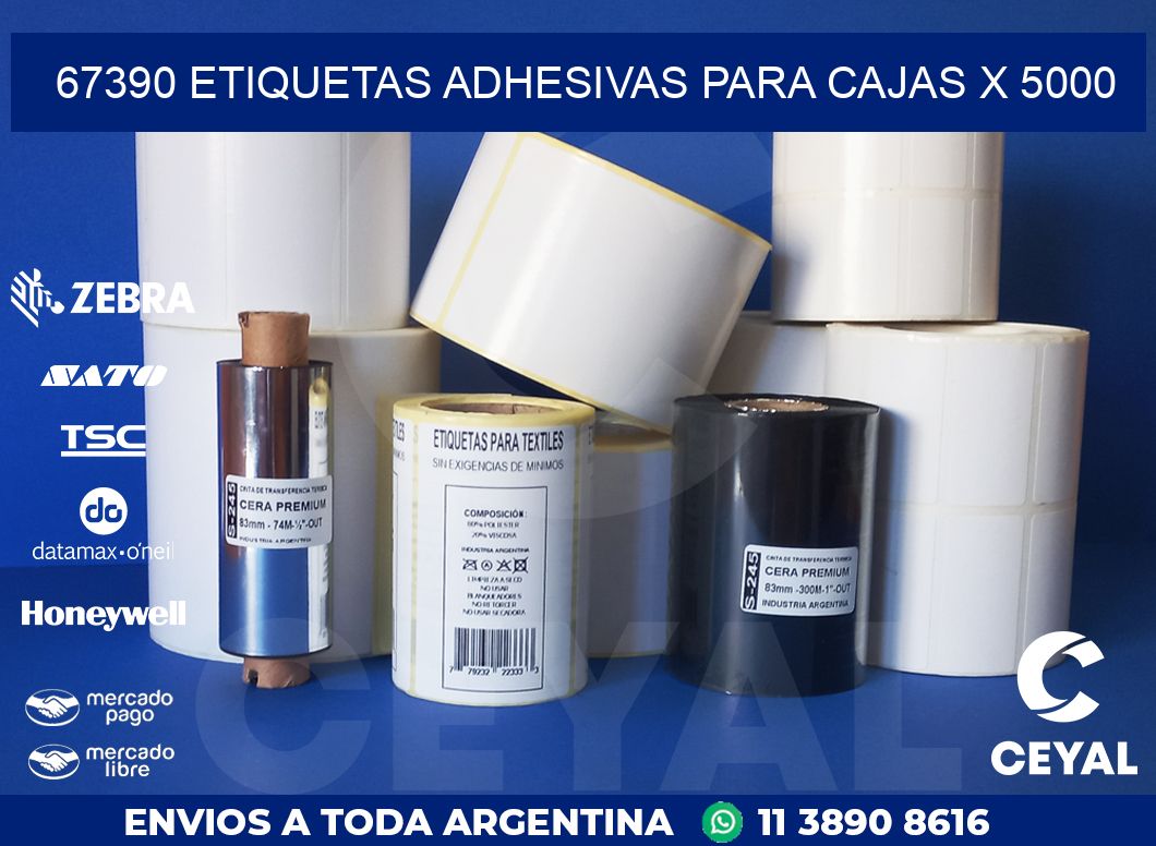 67390 ETIQUETAS ADHESIVAS PARA CAJAS X 5000