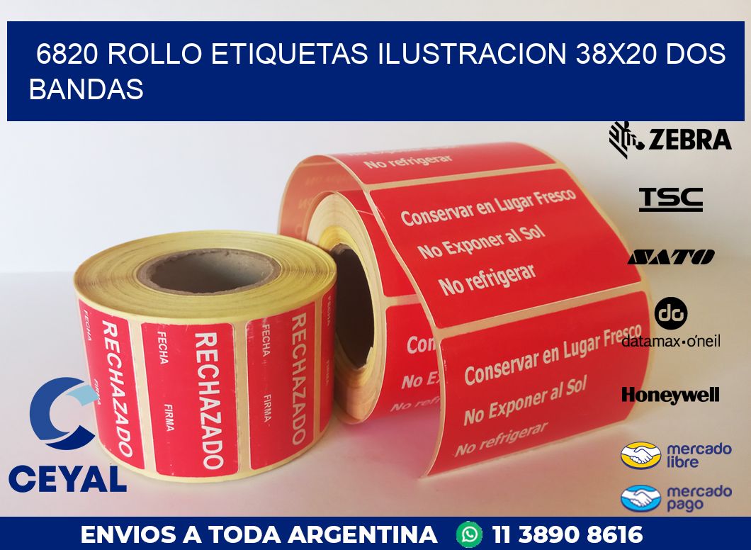 6820 ROLLO ETIQUETAS ILUSTRACION 38X20 DOS BANDAS