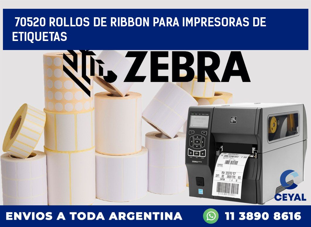 70520 ROLLOS DE RIBBON PARA IMPRESORAS DE ETIQUETAS