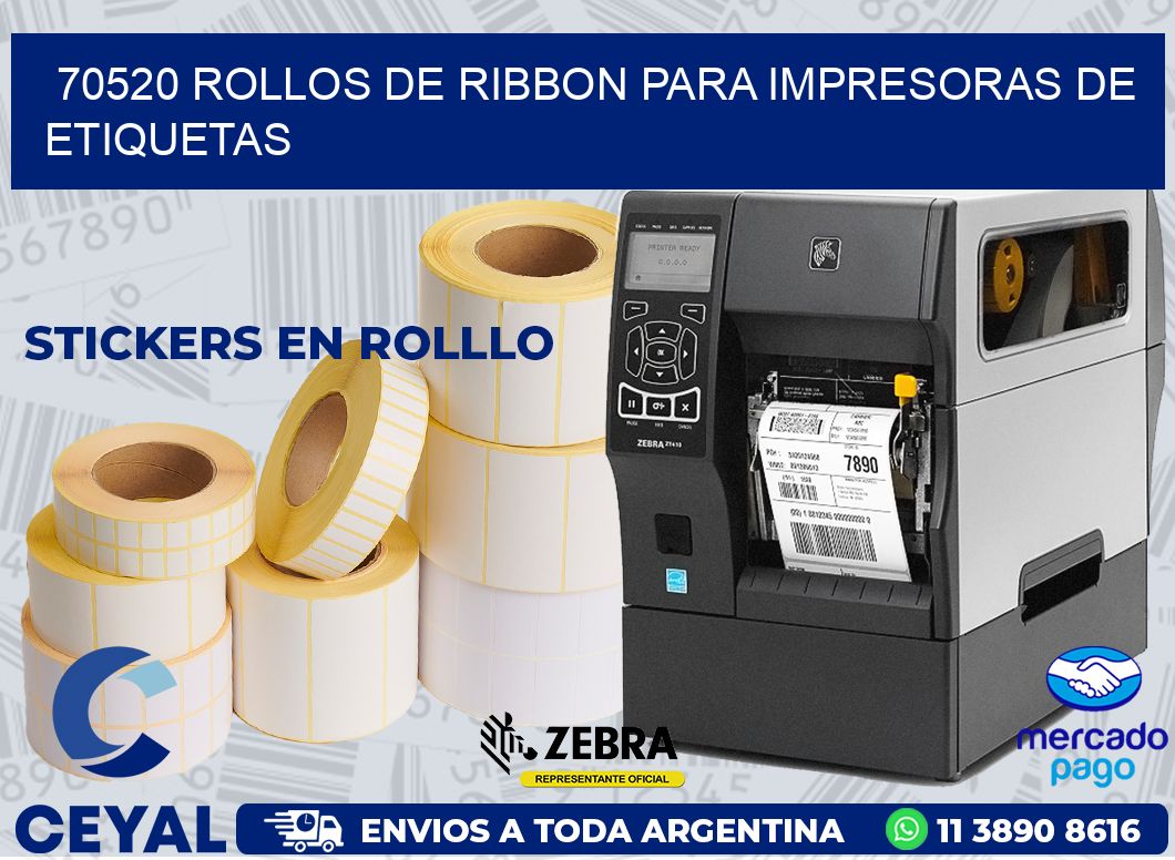 70520 ROLLOS DE RIBBON PARA IMPRESORAS DE ETIQUETAS
