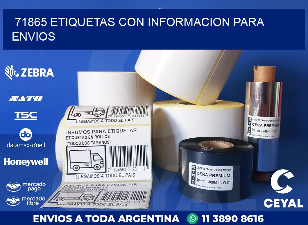 71865 ETIQUETAS CON INFORMACION PARA ENVIOS