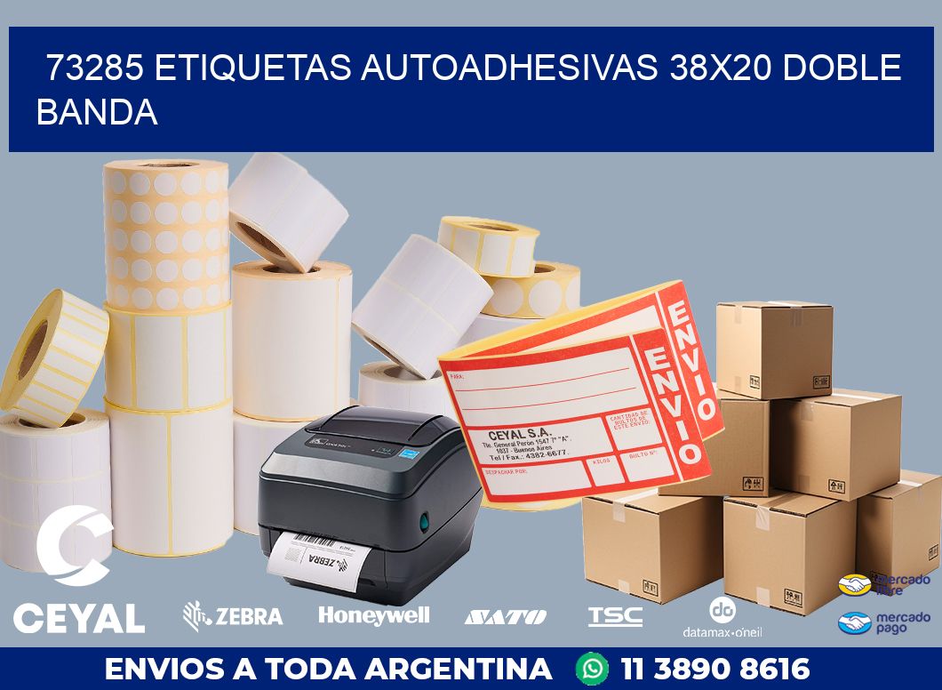 73285 ETIQUETAS AUTOADHESIVAS 38X20 DOBLE BANDA