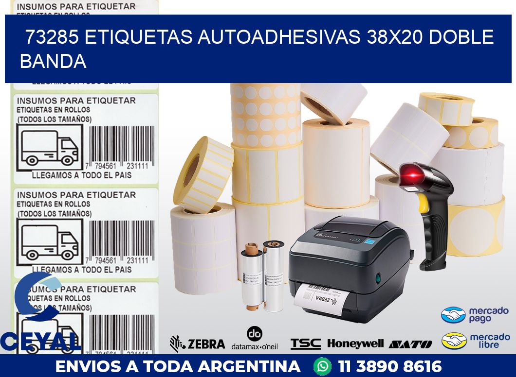 73285 ETIQUETAS AUTOADHESIVAS 38X20 DOBLE BANDA